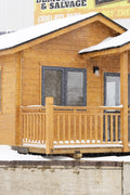 370 SQ FT Insulated Pine Log Cabin Tiny House Package – Multiple Options – Energy - Efficient Design - with PACKAGE KIT (WITHOUT ELECTRICAL / ASSEMBLED) | Sold by Uncle Wiener's Wholesale