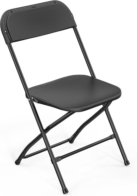 4 - Pack White Or Black Plastic Folding Chairs – 350 LB Capacity Event Seating - with Black Folding Chair 4 Pack | Sold by Uncle Wiener's Wholesale