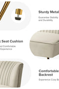 Fuchsia velvet loveseat with tufted back and gold legs in modern decor.
Ivory armless loveseat sofa with mid-century design in studio setup.
Tan velvet 2-seater with flared gold legs styled against a neutral wall.
Close-up of plush velvet texture and fluted backrest detail.
Color swatches displaying Fuchsia, Pink, Ivory, and Tan options.