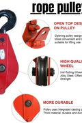 5 Ton Wire Rope Pulley Block – Heavy - Duty Snatch Block for Towing & Lifting – SKU 84011 - with | Sold by Uncle Wiener's Wholesale