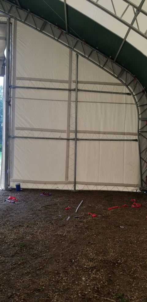50′ WIDE DOUBLE TRUSS STORAGE BUILDINGS - with Standard 50X80X23 26.5 Oz PVC Cover | Sold by Uncle Wiener's Wholesale