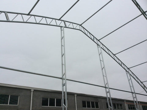 50′ WIDE DOUBLE TRUSS STORAGE BUILDINGS - with Standard 50X80X23 26.5 Oz PVC Cover | Sold by Uncle Wiener's Wholesale