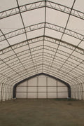 50′ WIDE DOUBLE TRUSS STORAGE BUILDINGS - with Standard 50X80X23 26.5 Oz PVC Cover | Sold by Uncle Wiener's Wholesale