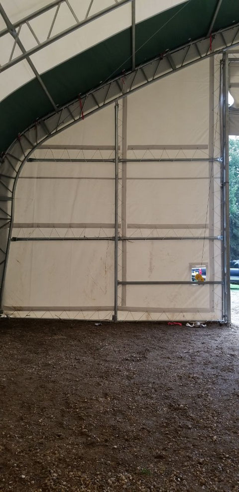 50′ WIDE DOUBLE TRUSS STORAGE BUILDINGS - with Standard 50X80X23 26.5 Oz PVC Cover | Sold by Uncle Wiener's Wholesale