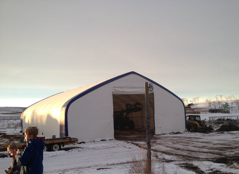 50′ WIDE DOUBLE TRUSS STORAGE BUILDINGS - with Standard 50X80X23 26.5 Oz PVC Cover | Sold by Uncle Wiener's Wholesale