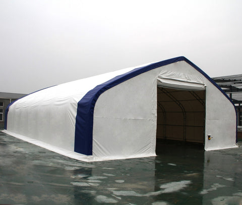 50′ WIDE DOUBLE TRUSS STORAGE BUILDINGS - with Standard 50X80X23 26.5 Oz PVC Cover | Sold by Uncle Wiener's Wholesale