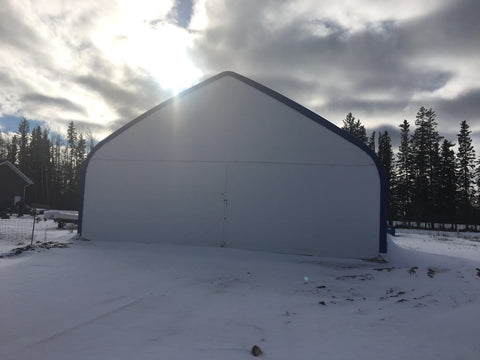 50′ WIDE DOUBLE TRUSS STORAGE BUILDINGS - with Standard 50X80X23 26.5 Oz PVC Cover | Sold by Uncle Wiener's Wholesale