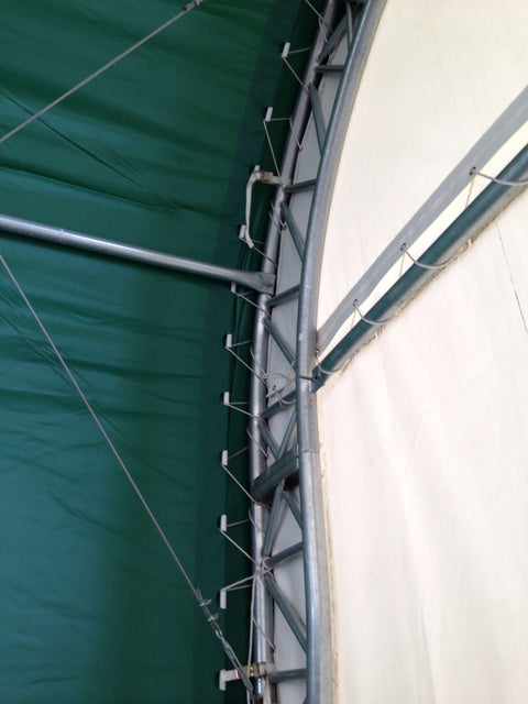 50′ WIDE DOUBLE TRUSS STORAGE BUILDINGS - with Standard 50X80X23 26.5 Oz PVC Cover | Sold by Uncle Wiener's Wholesale