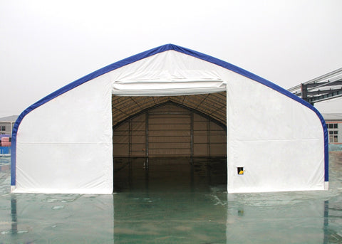 50′ WIDE DOUBLE TRUSS STORAGE BUILDINGS - with Standard 50X80X23 26.5 Oz PVC Cover | Sold by Uncle Wiener's Wholesale