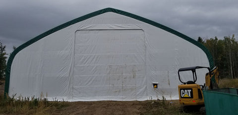 50′ WIDE DOUBLE TRUSS STORAGE BUILDINGS - with Standard 50X80X23 26.5 Oz PVC Cover | Sold by Uncle Wiener's Wholesale