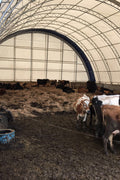 50′ WIDE DOUBLE TRUSS STORAGE BUILDINGS - with Standard 50X80X23 26.5 Oz PVC Cover | Sold by Uncle Wiener's Wholesale