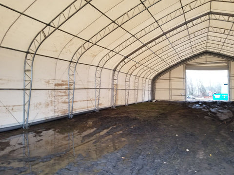 50′ WIDE DOUBLE TRUSS STORAGE BUILDINGS - with Standard 50X80X23 26.5 Oz PVC Cover | Sold by Uncle Wiener's Wholesale