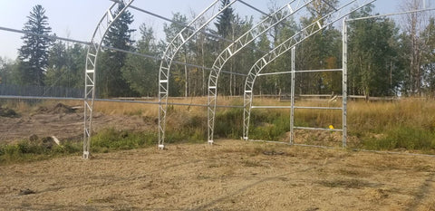 50′ WIDE DOUBLE TRUSS STORAGE BUILDINGS - with Standard 50X80X23 26.5 Oz PVC Cover | Sold by Uncle Wiener's Wholesale