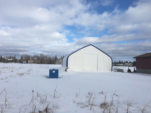 50′ WIDE DOUBLE TRUSS STORAGE BUILDINGS - with Standard 50X80X23 26.5 Oz PVC Cover | Sold by Uncle Wiener's Wholesale
