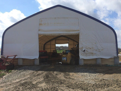 50′ WIDE DOUBLE TRUSS STORAGE BUILDINGS - with Standard 50X80X23 26.5 Oz PVC Cover | Sold by Uncle Wiener's Wholesale