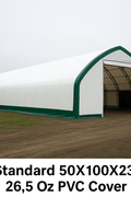 50′ Wide Double Truss Storage Buildings – Heavy - Duty PVC Shelter - Portable Industrial Storage Building with Standard 50X100X23 26.5 Oz PVC Cover | Sold by Uncle Wiener's Wholesale