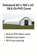 50′ Wide Double Truss Storage Buildings – Heavy - Duty PVC Shelter - Portable Industrial Storage Building with 8FT Truss spacing Upgrade 50X80X23 | Sold by Uncle Wiener's Wholesale