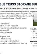 50′ Wide Double Truss Storage Buildings – Heavy - Duty PVC Shelter - Portable Industrial Storage Building with 8FT Truss spacing Upgrade 50X120X23 | Sold by Uncle Wiener's Wholesale