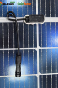 "565W bifacial monocrystalline solar panel front view"
"144-cell high-efficiency solar module close-up"
"Solar panel showing rear energy capture and wiring"
"Commercial-grade bifacial solar panel in warehouse"