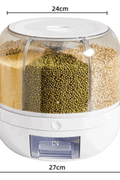 6 - Compartment Rotating Cereal & Rice Storage Container – Dry Food Dispenser | SKU: S1263 - Kitchen Equipment with | Sold by Uncle Wiener's Wholesale