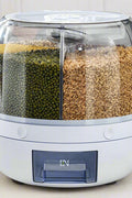 6 - Compartment Rotating Cereal & Rice Storage Container – Dry Food Dispenser | SKU: S1263 - Kitchen Equipment with | Sold by Uncle Wiener's Wholesale