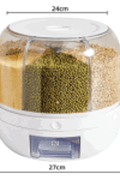 6 - Compartment Rotating Cereal & Rice Storage Container – Dry Food Dispenser | SKU: S1263 - Kitchen Equipment with | Sold by Uncle Wiener's Wholesale