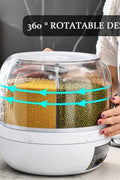 6 - Compartment Rotating Cereal & Rice Storage Container – Dry Food Dispenser | SKU: S1263 - Kitchen Equipment with | Sold by Uncle Wiener's Wholesale