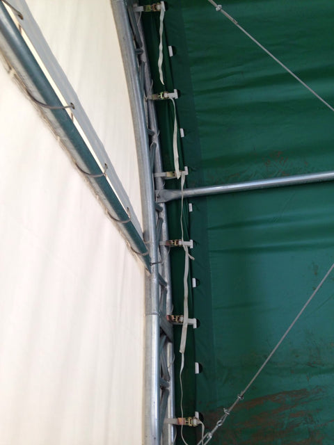 60′ WIDE DOUBLE TRUSS STORAGE BUILDINGS - with Standard 60X100X25 26.5 OZ PVC Cover | Sold by Uncle Wiener's Wholesale