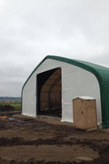 60′ WIDE DOUBLE TRUSS STORAGE BUILDINGS - with Standard 60X100X25 26.5 OZ PVC Cover | Sold by Uncle Wiener's Wholesale