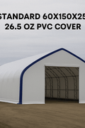 60′ Wide Double Truss Storage Buildings – Heavy - Duty PVC Shelter | Extra - Large Portable Warehouse - Extra - Large Industrial Storage Shelter with Standard 60X150X25 26.5 OZ PVC Cover | Sold by Uncle Wiener's Wholesale