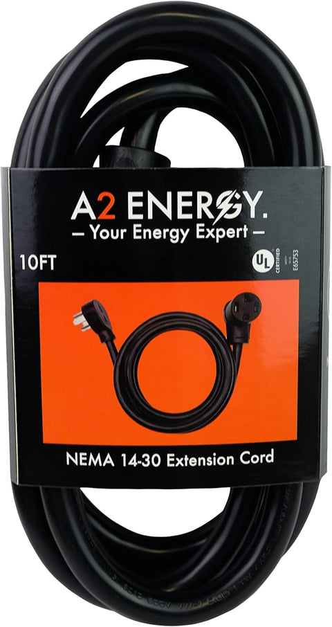 10FT Dryer Power Cord NEMA 14-30 30A 125/250V Multi-Use Extension Cord UL Certified