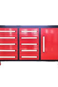 63" Heavy - Duty Metal Workbench with 15 Drawers | Garage Tool Storage Organizer - with Red | Sold by Uncle Wiener's Wholesale