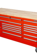 6FT 17 - Drawer Tool Bench Workstation & Tool Box – Heavy - Duty Rolling Workbench with Power Outlets & USB | Multi - Color Options - with Inferno Red | Sold by Uncle Wiener's Wholesale