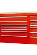 6FT 17 - Drawer Tool Bench Workstation & Tool Box – Heavy - Duty Rolling Workbench with Power Outlets & USB | Multi - Color Options - with Inferno Red | Sold by Uncle Wiener's Wholesale