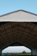 70′ WIDE DOUBLE TRUSS STORAGE BUILDINGS - with Standard 70X150X28 26.5 OZ PVC Cover | Sold by Uncle Wiener's Wholesale