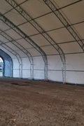 70′ WIDE DOUBLE TRUSS STORAGE BUILDINGS - with Standard 70X150X28 26.5 OZ PVC Cover | Sold by Uncle Wiener's Wholesale