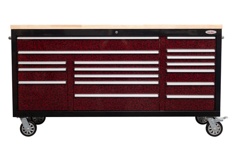 6FT 17-Drawer Tool Bench Workstation & Tool Box – Heavy-Duty Rolling Workbench with Power Outlets & USB | Multi-Color Options
