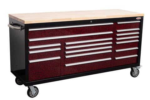 6FT 17-Drawer Tool Bench Workstation & Tool Box – Heavy-Duty Rolling Workbench with Power Outlets & USB | Multi-Color Options