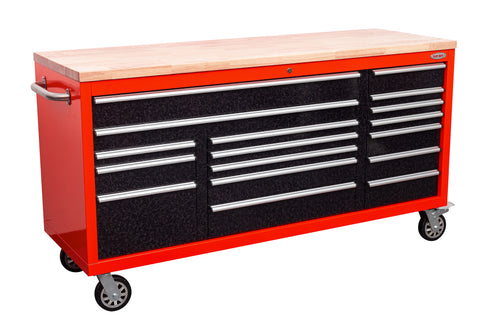 6FT 17-Drawer Tool Bench Workstation & Tool Box – Heavy-Duty Rolling Workbench with Power Outlets & USB | Multi-Color Options