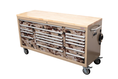 6FT 17-Drawer Tool Bench Workstation & Tool Box – Heavy-Duty Rolling Workbench with Power Outlets & USB | Multi-Color Options