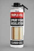 Closed Cell Spray Foam Application on Wall Studs

750 mL Triple-Fill PU Spray Foam Can – Front View

12-Pack Triple-Fill Foam Cans for Insulation

Polyurethane Foam Spray – High Expansion Sealant

Thermal & Acoustic Insulation for Construction Projects