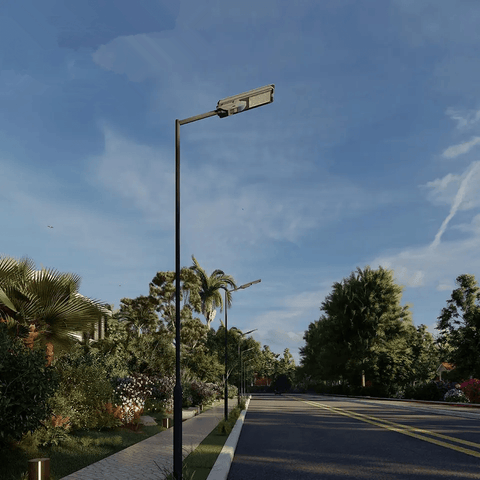 800W All - in - One Solar LED Street Light with Arm & Bracket – Motion Sensor, Remote, 3000 Lumens, IP65 Outdoor Light QYJM03800 - with | Sold by Uncle Wiener's Wholesale