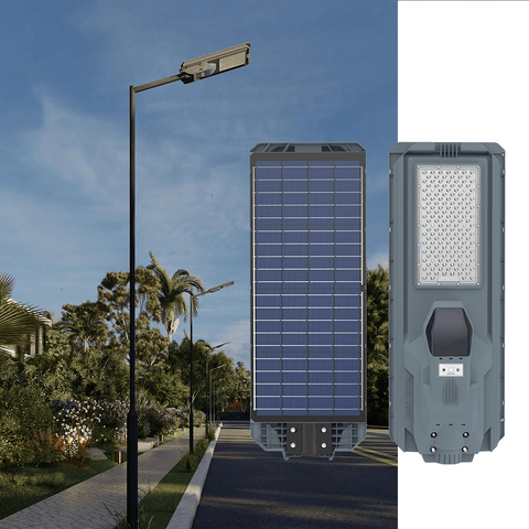 800W All - in - One Solar LED Street Light with Arm & Bracket – Motion Sensor, Remote, 3000 Lumens, IP65 Outdoor Light QYJM03800 - with | Sold by Uncle Wiener's Wholesale