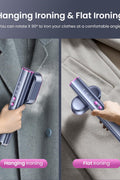 Dual Voltage Travel Steamer for Clothes – Purple
Steamer and Iron Combo with 90° Handle
Compact Steamer on Luggage – Ideal for Travel
Steamer in Use on Garment
120ml Detachable Water Tank and Heat Panel Close-up