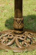 Antique copper polyresin bird bath with solar fountain

Top-down view of bird bath basin and solar pump

Decorative outdoor bird bath with stable pedestal base

Multiple fountain head options for water spray pattern

Garden setting with bird bath and solar-powered water feature