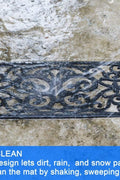 Black anti-slip rubber stair mats on outdoor steps
Close-up of grillwork pattern on rubber stair tread
Set of 4 durable black stair mats for front steps
Rubber stair mats for outdoor use in various settings
Easy-to-clean open design rubber stair treads