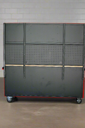 Red 17-drawer rolling tool chest with workbench top
Heavy-duty garage tool cabinet with rubberwood work surface
Industrial mobile workbench with 15 smooth-glide drawers
Garage storage cabinet with aluminum handles and locking system
