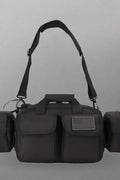 Black tactical backpack front view with MOLLE system and straps

Compact hiking backpack for camping and survival gear

Side view of military tactical backpack with rugged zippers

Outdoor travel backpack with padded shoulder straps

MOLLE-compatible tactical bag for hiking, trekking, and everyday use