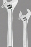2-piece adjustable wrench set showing 8-inch and 12-inch wrenches with chrome finish