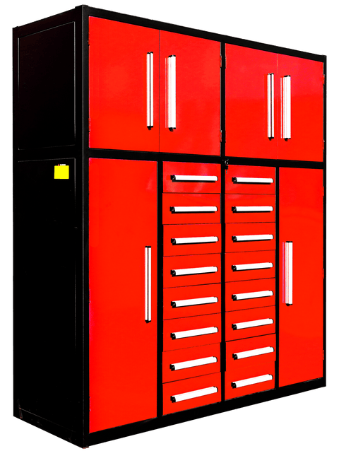 All - Steel Heavy - Duty Workbench Tool Cabinets | 16 & 32 Drawer Garage Storage - with 32 Drawers | Sold by Uncle Wiener's Wholesale
